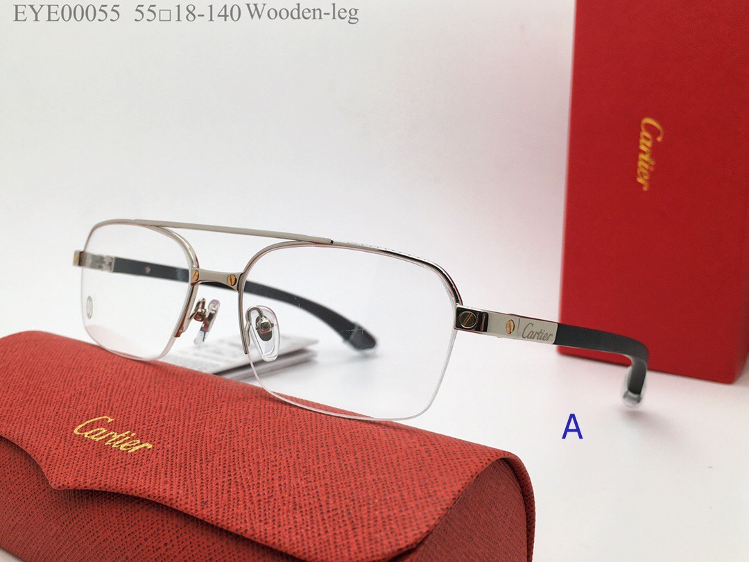 Santos Cartier Glass Wood leg Rectangular Half frame EYE00055